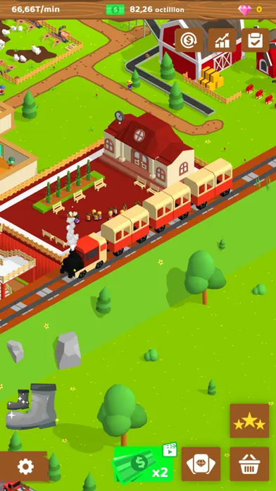 A train arriving at a station on the farm